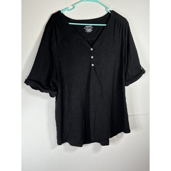 Chicos Button Front Ultimate Tee Large Sz  3 Top - Picture 3 of 7